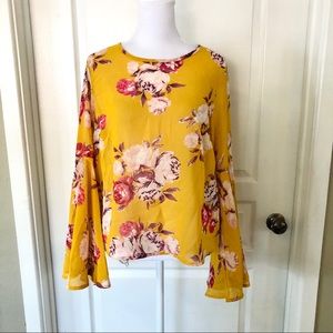 3/$20 Charlotte Russe bright yellow floral blouse